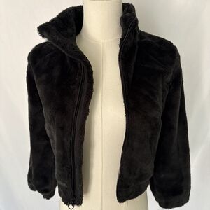 SO Teddy Faux Fur Black Jacket Size 7